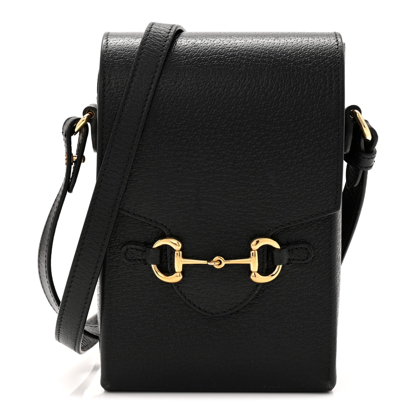 Dollar Calfskin Vertical Horsebit 1955 Crossbody Bag Black