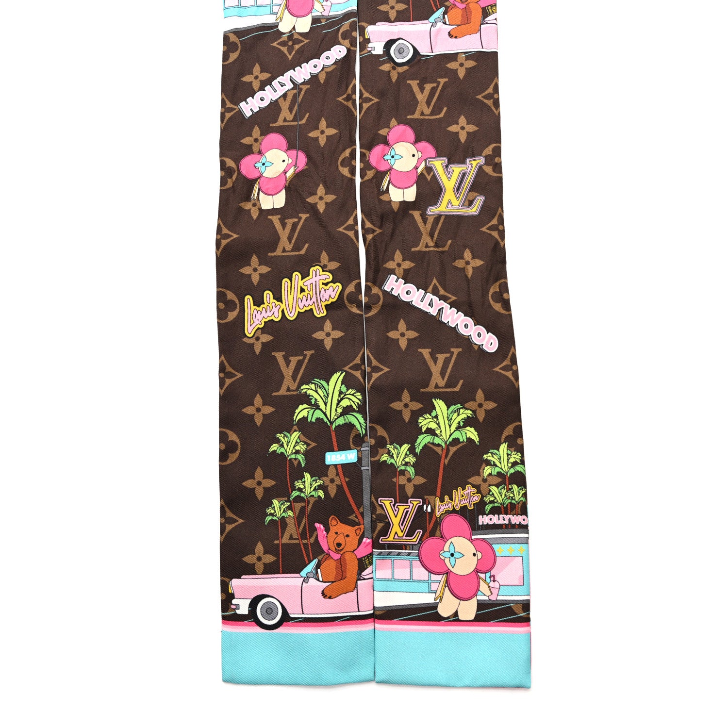 Louis Vuitton Silk Monogram 2021 Hollywood Christmas Animation Bandeau Marron 4 of 6