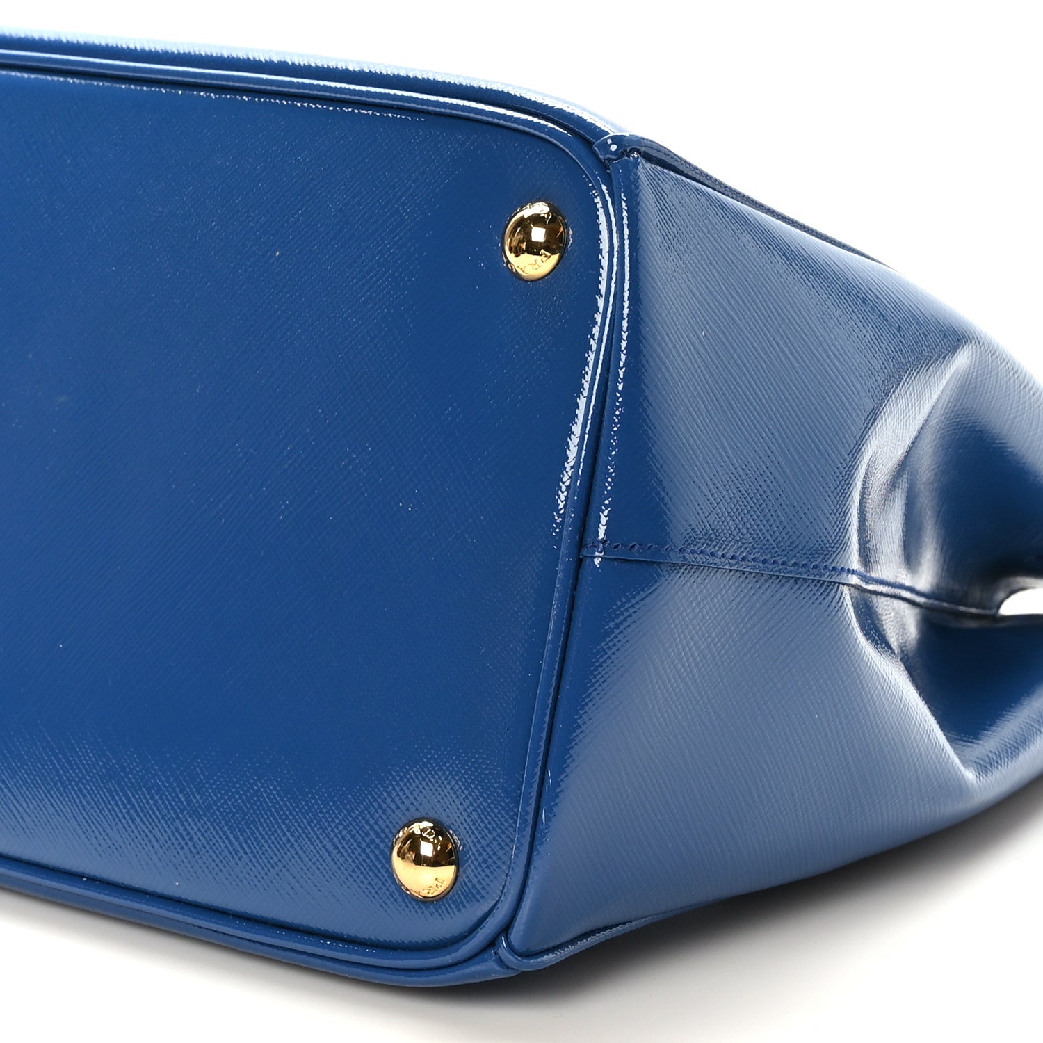 Prada Saffiano Vernice Medium Galleria Double Zip Azzurro Azzurro 8 of 8