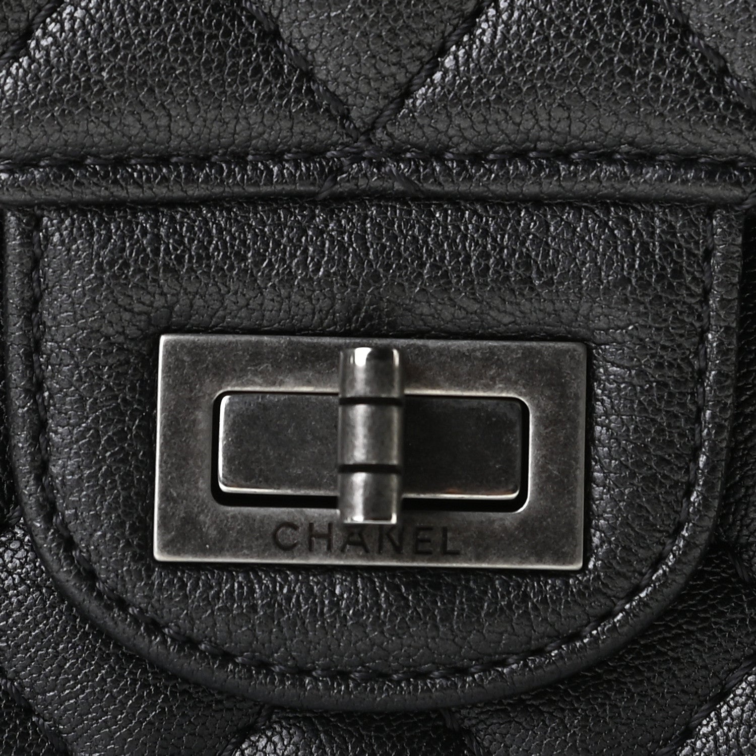 Chanel Metallic Sheepskin Quilted 2.55 Reissue Mini Flap Dark Grey 10 of 12