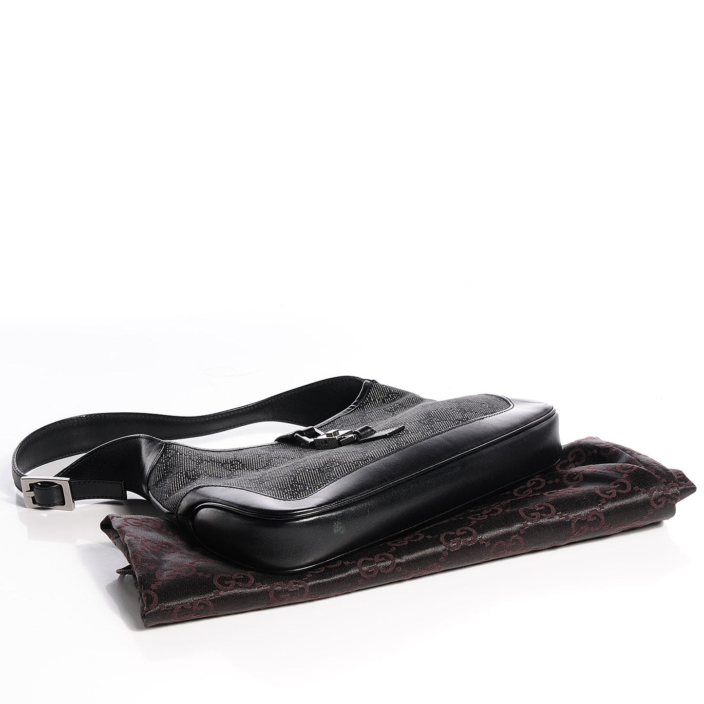 Denim Monogram Small Jackie O Hobo Black