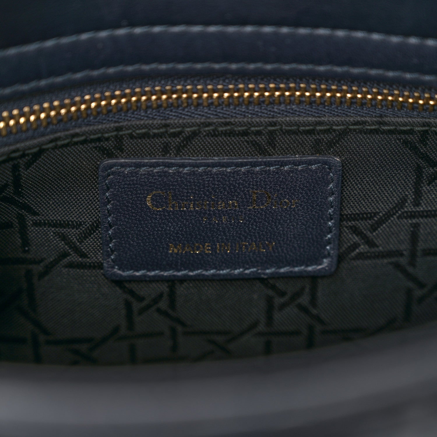 Christian Dior Lambskin Cannage Small Lucky Badges Lady Dior Navy 6 of 9