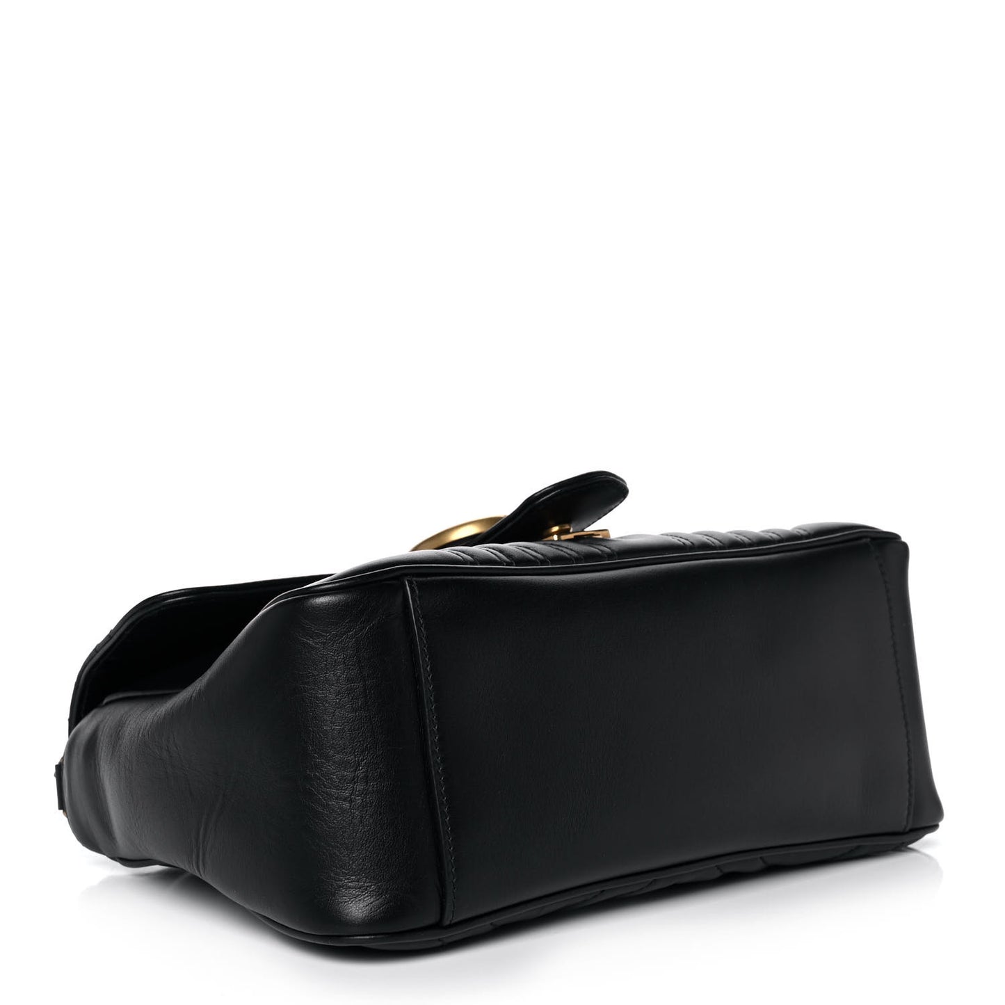 Calfskin Matelasse Small GG Marmont Top Handle Shoulder Bag Black