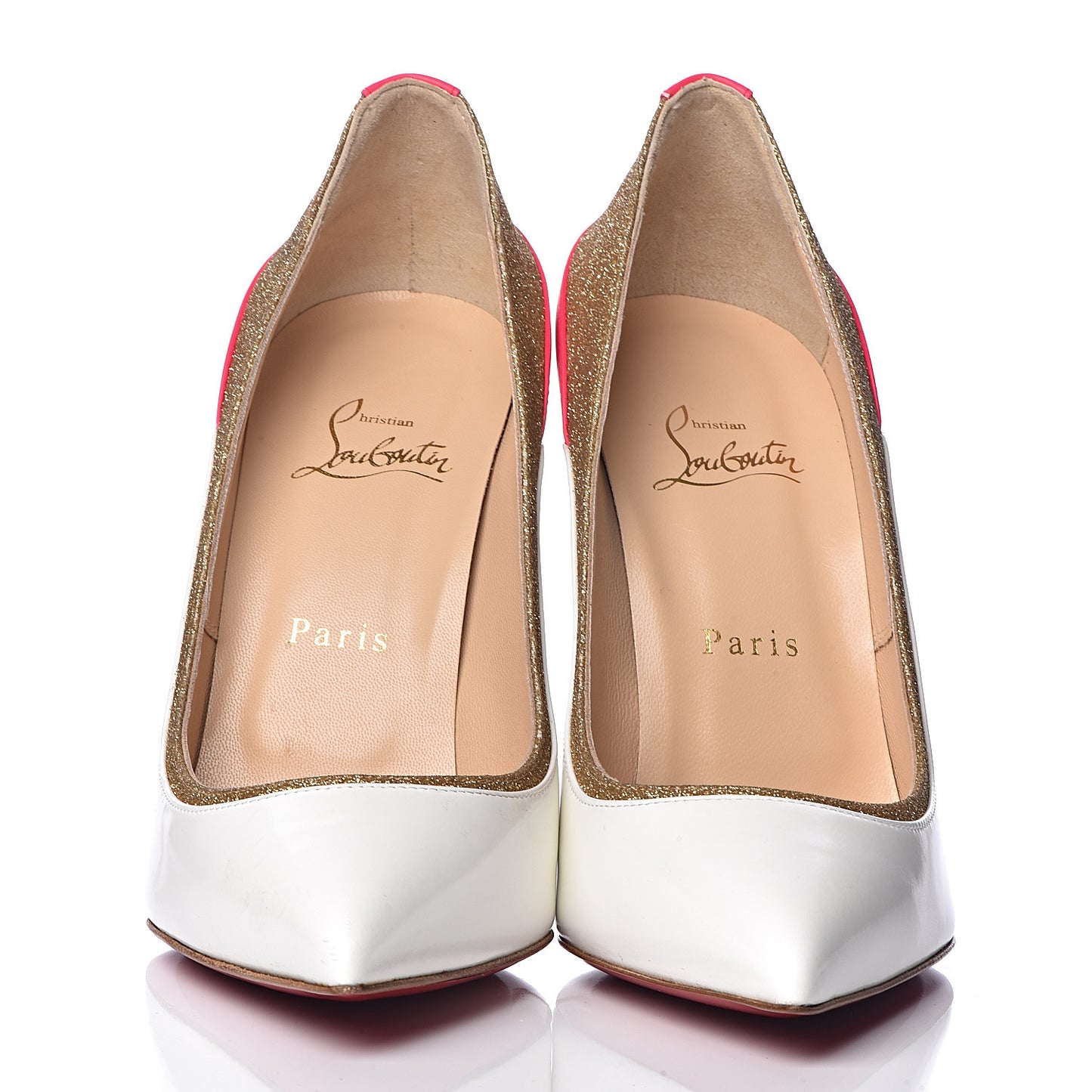 Glitter Patent Fluo Tucsick 100 Pumps 39 White Gold