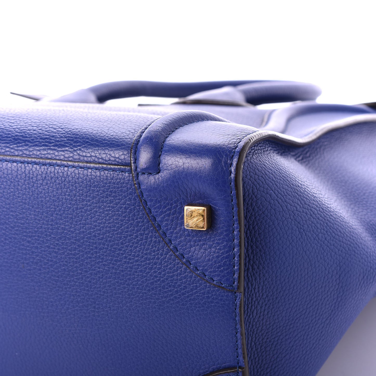 Drummed Calfskin Mini Luggage Indigo