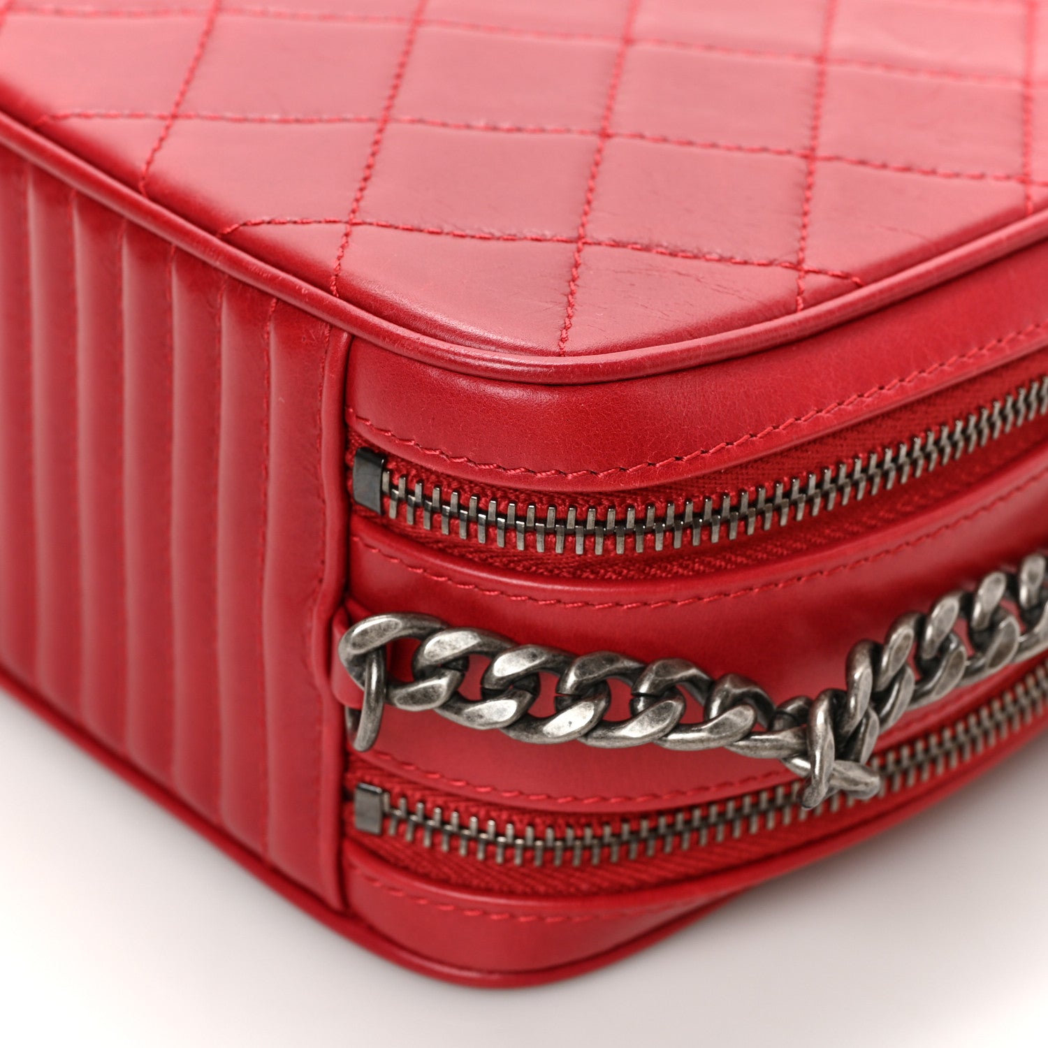 Chanel Lambskin Large Coco Boy Camera Case Red 10 of 11