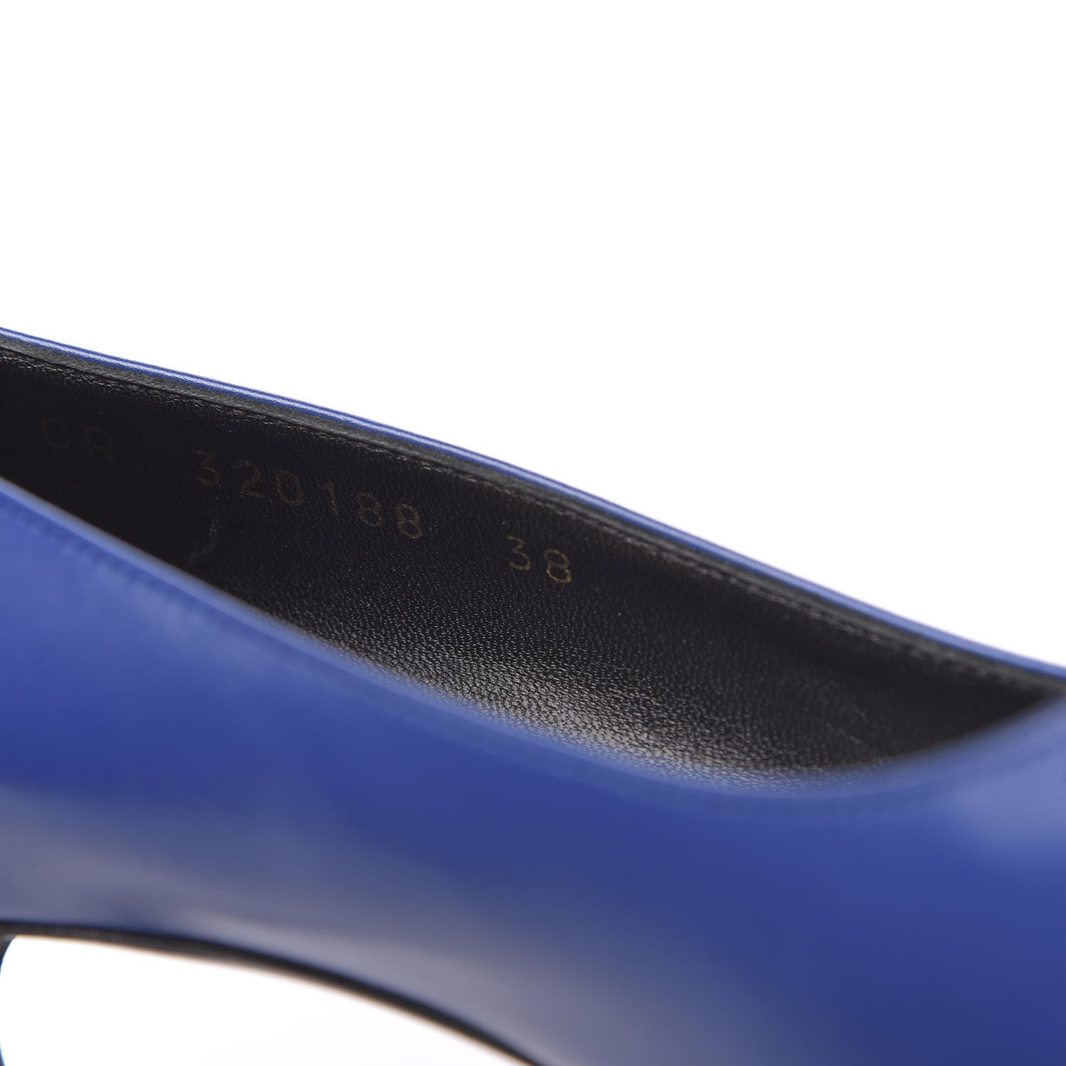 Saint Laurent Calfskin Bi-Color Cap Toe 85 Pumps 38 Black Blue 7 of 8