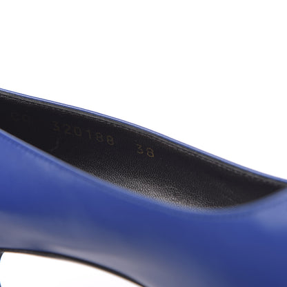 Saint Laurent Calfskin Bi-Color Cap Toe 85 Pumps 38 Black Blue 7 of 8