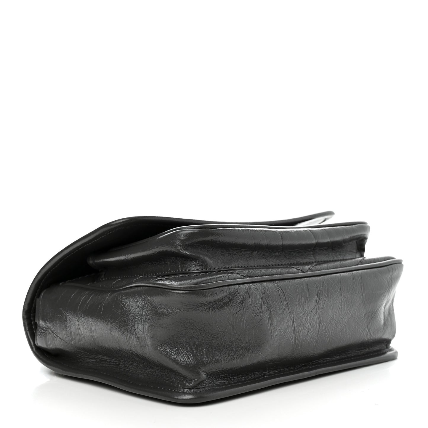Crinkled Calfskin Matelasse Monogram Baby Niki Chain Satchel Storm