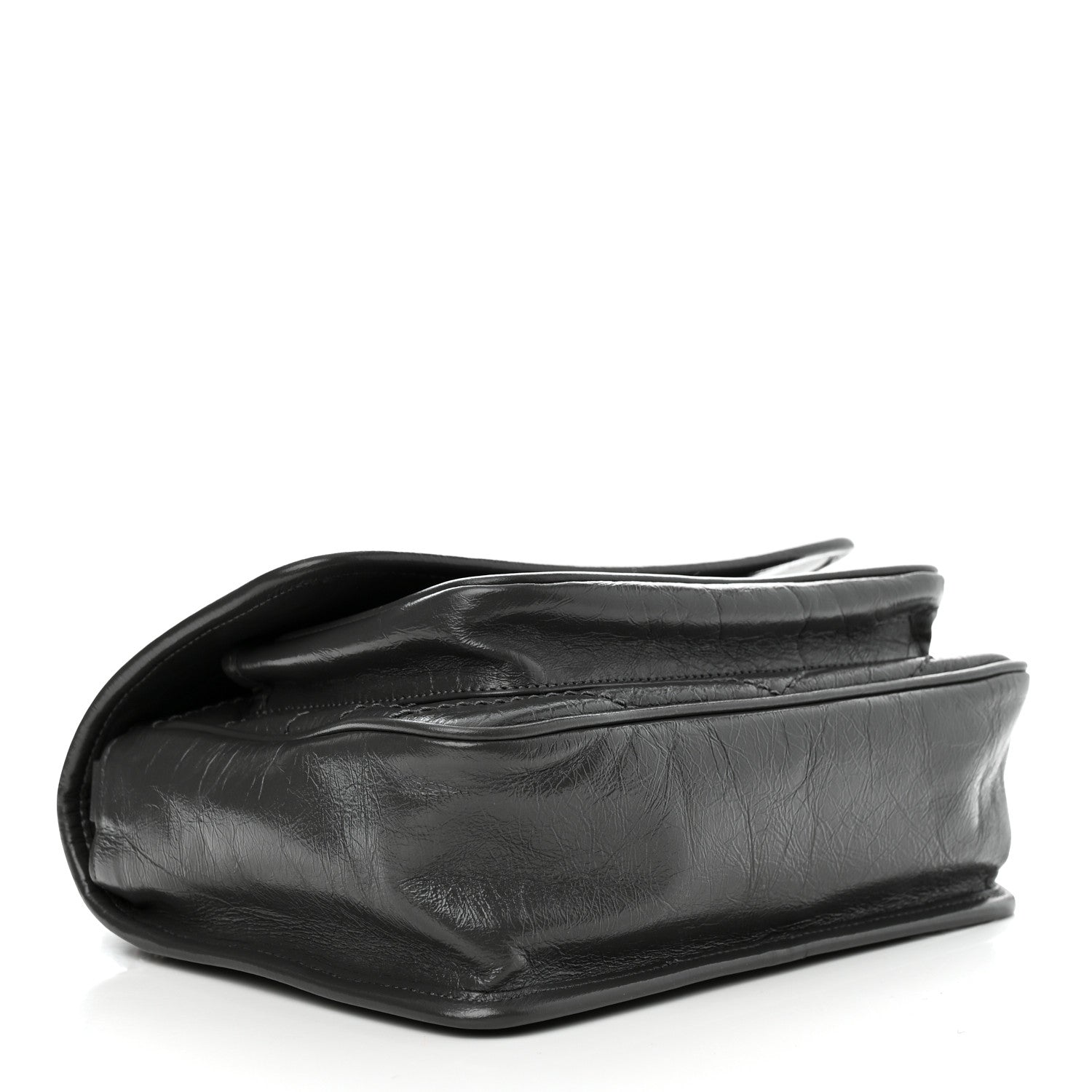 Saint Laurent Crinkled Calfskin Matelasse Monogram Baby Niki Chain Satchel Storm 4 of 11
