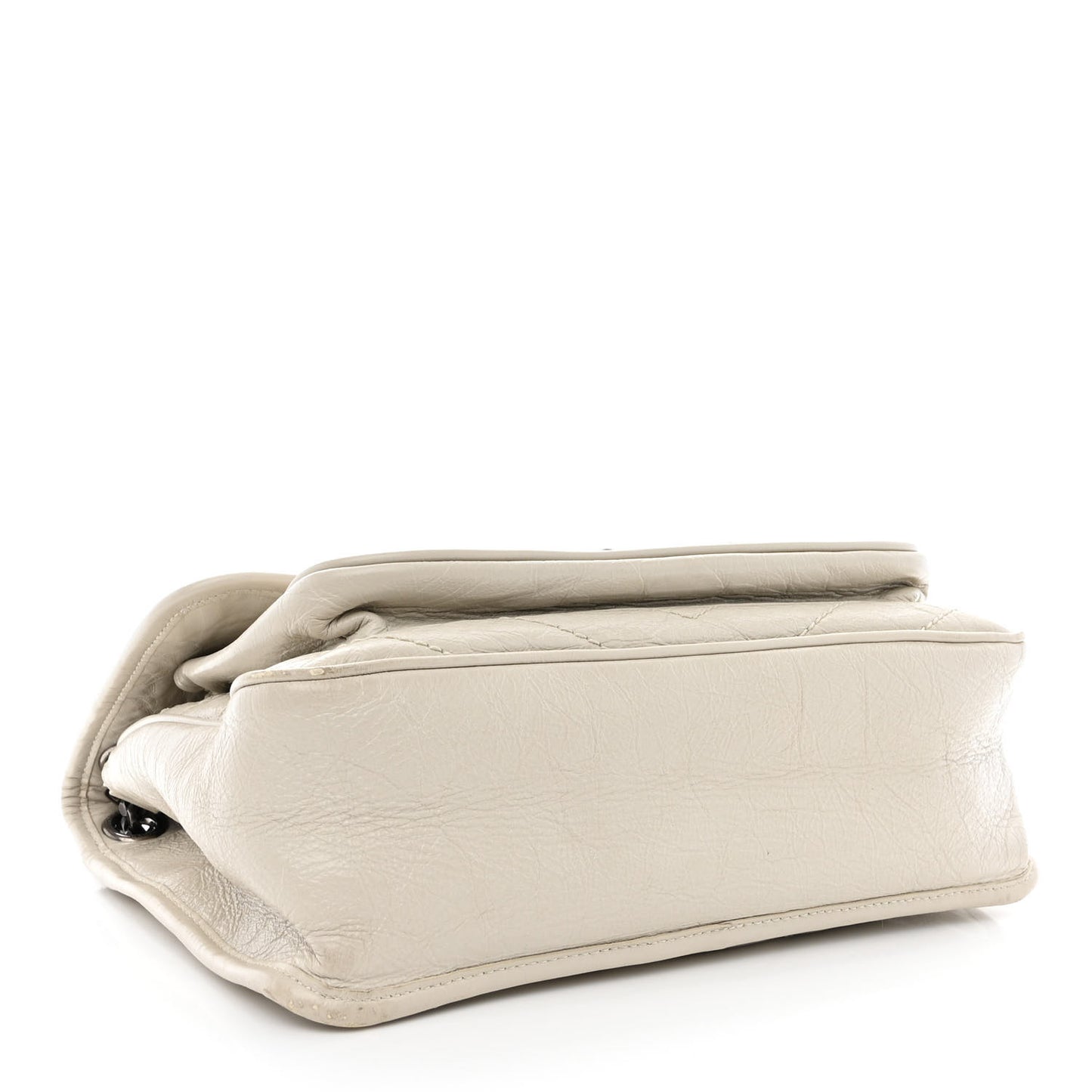 Crinkled Calfskin Matelasse Monogram Medium Niki Chain Satchel Ivory