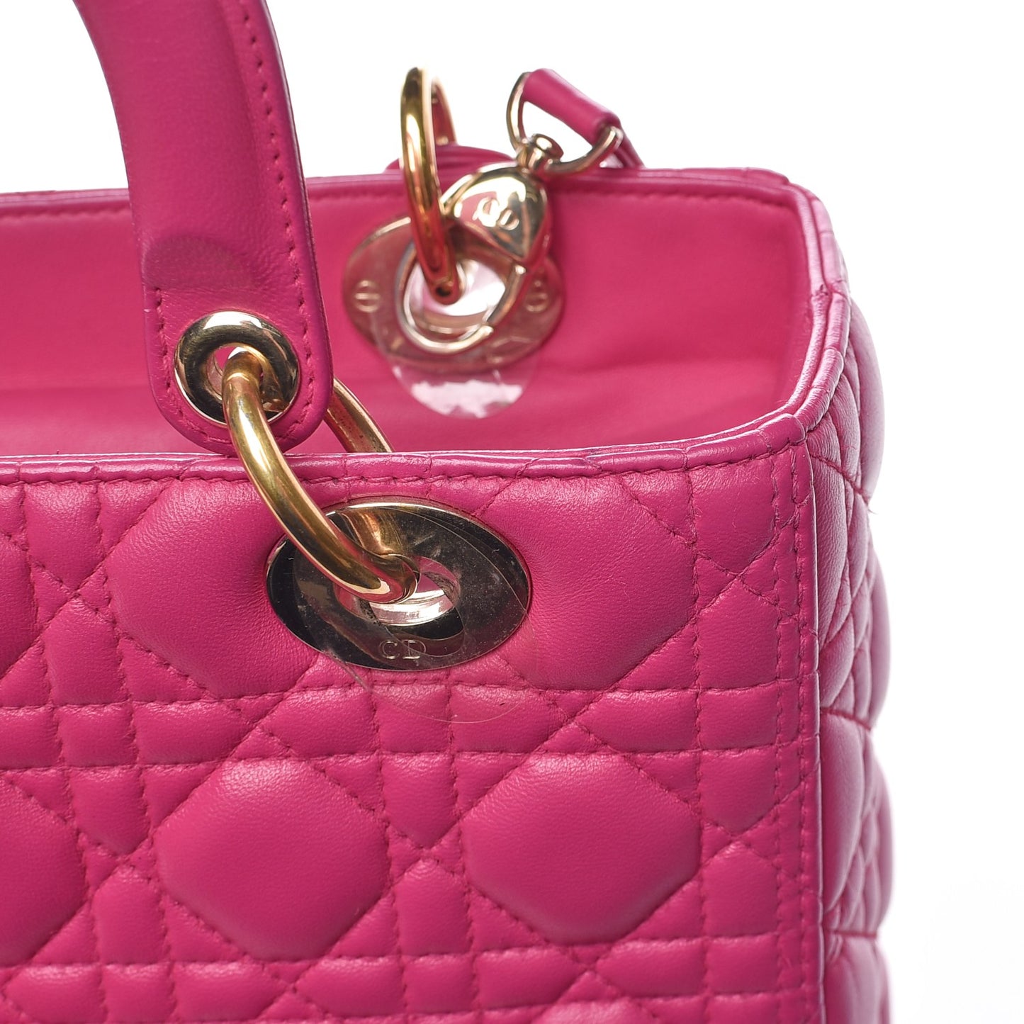 Lambskin Cannage Medium Lady Dior Pink