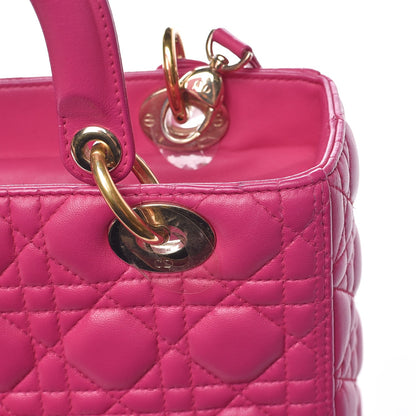 Christian Dior Lambskin Cannage Medium Lady Dior Pink 9 of 13