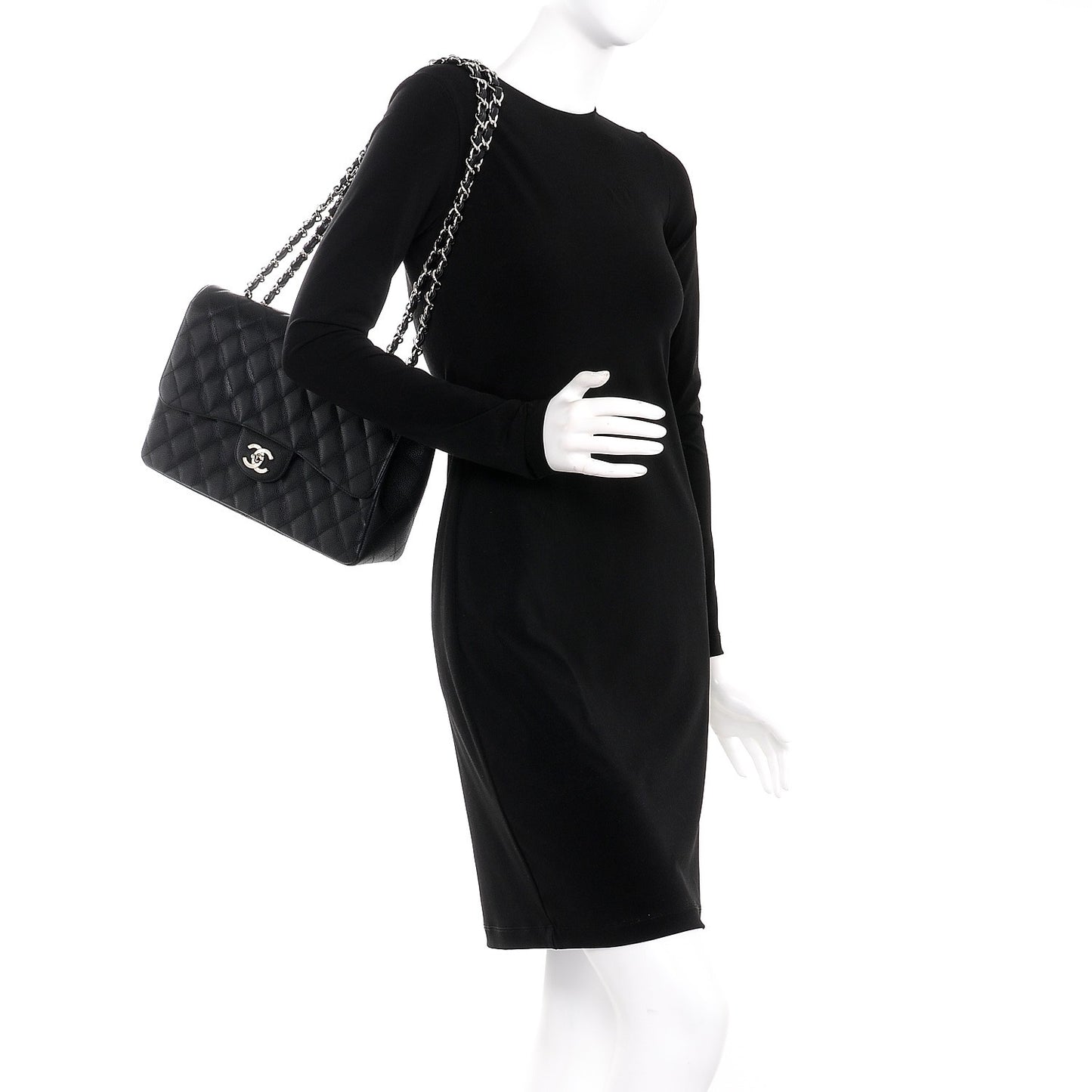 Caviar Quilted Jumbo Single Flap Black
