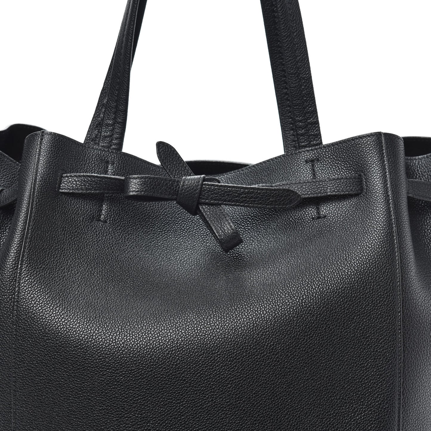 Soft Grained Calfskin Small Belt Cabas Phantom Black