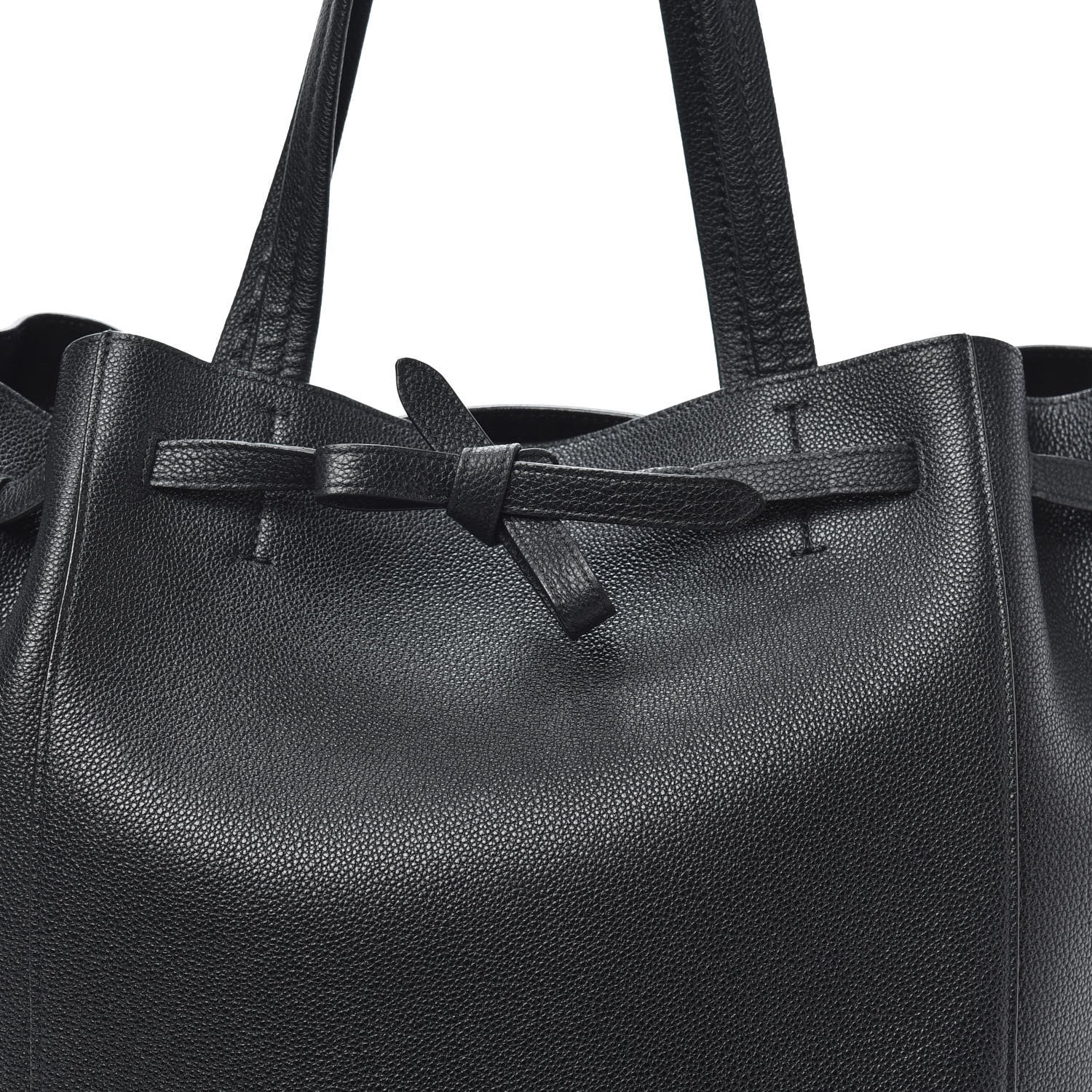 Celine Soft Grained Calfskin Small Belt Cabas Phantom Black 7 of 9