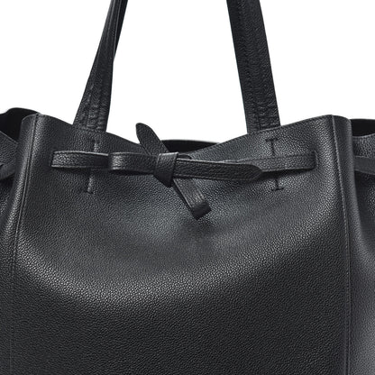 Celine Soft Grained Calfskin Small Belt Cabas Phantom Black 7 of 9