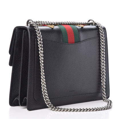 Gucci Calfskin Web Floral Embroidered Medium Dionysus Shoulder Bag Black 3 of 10