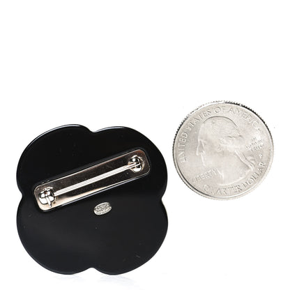 Chanel Resin Pearl Camellia Brooch White Black 2 of 4