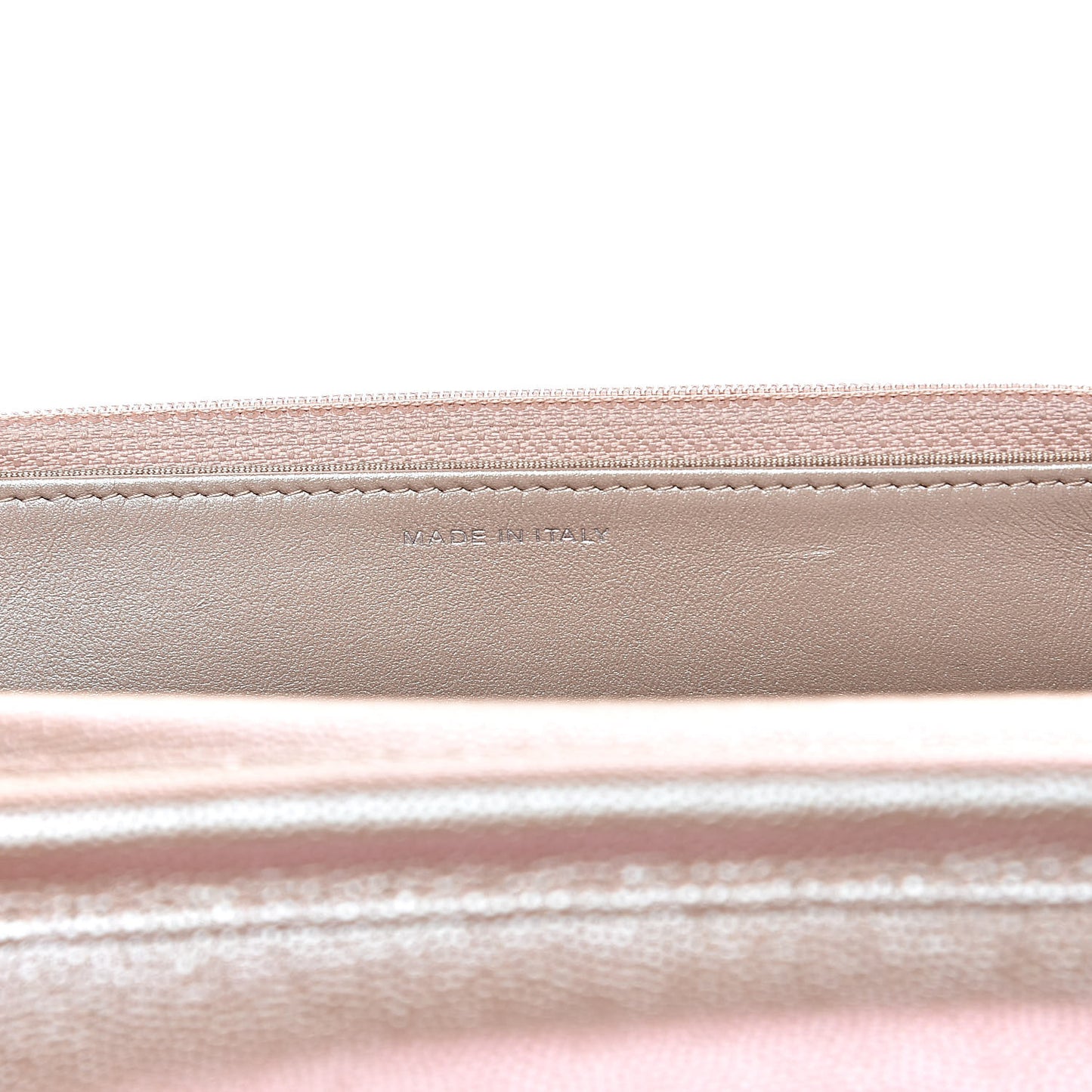 Metallic Caviar Chevron Quilted Wallet On Chain WOC Light Gold