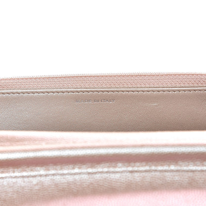 Chanel Metallic Caviar Chevron Quilted Wallet On Chain WOC Light Gold 7 of 14