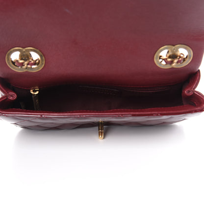 Chanel Patent Goatskin Quilted Medium CC Eyelet Flap Burgundy 5 of 12