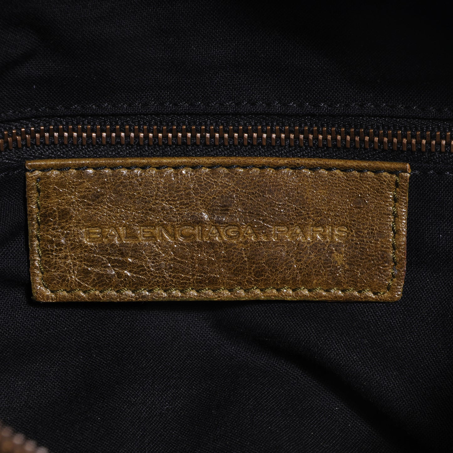 Chevre Classic Hardware Purse Olive Brown