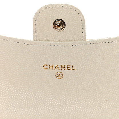 Chanel Caviar Quilted Flap Card Holder Wallet White 6 of 9
