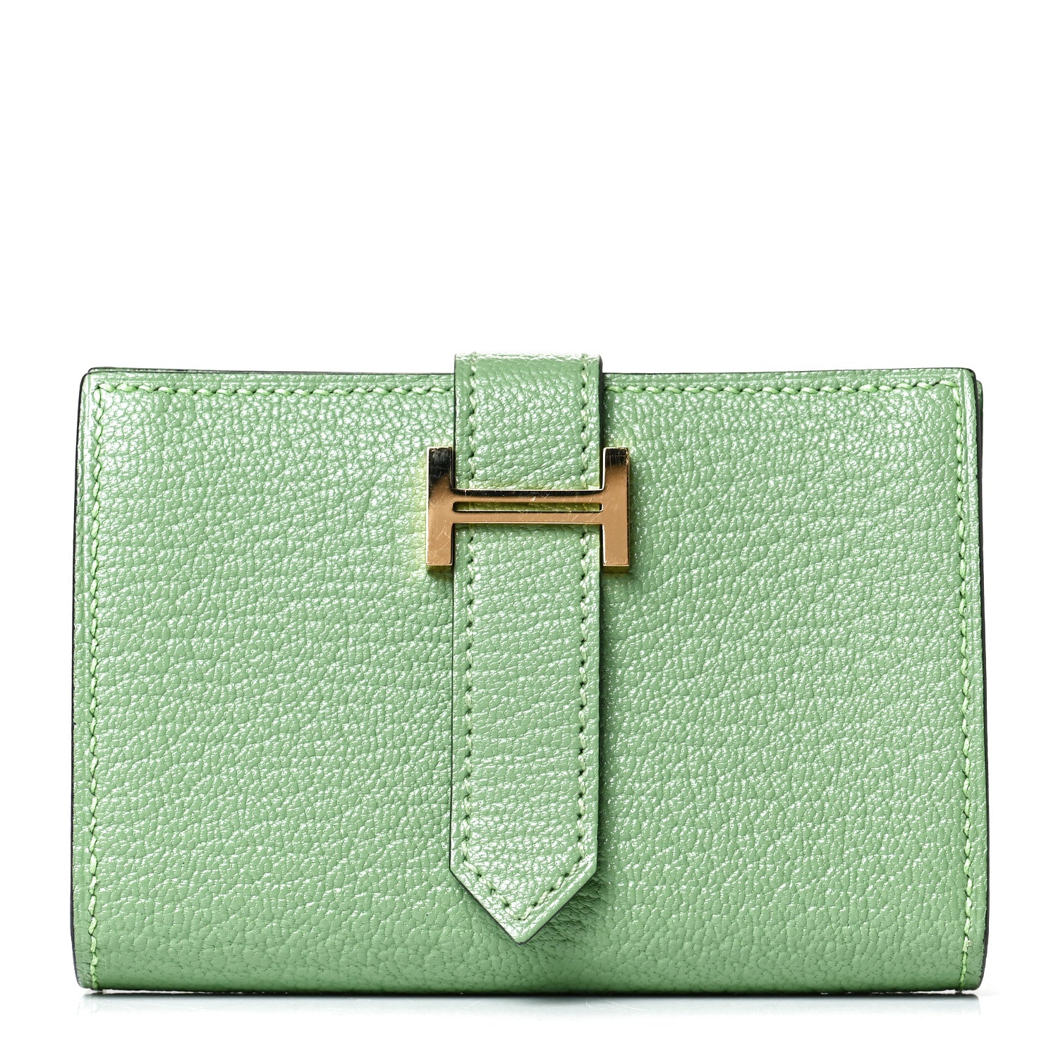 Hermes Chevre Mysore Mini Bearn Wallet Vert Criquet 1 of 5