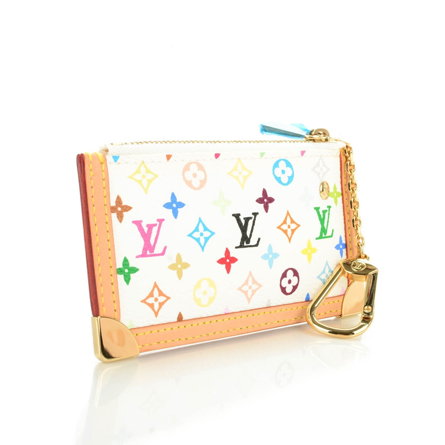 Monogram Multicolor Key Pouch White