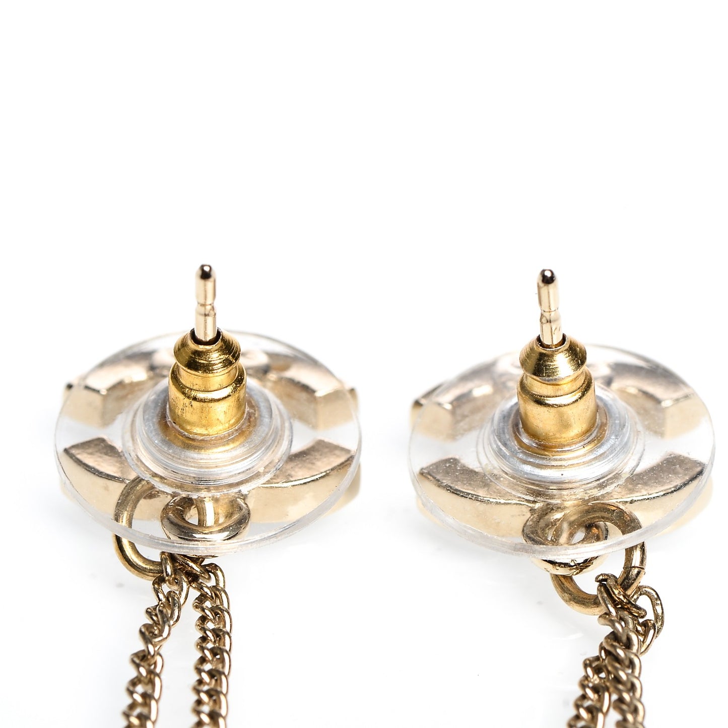 Enamel CC Pearl Dangle Earrings Black