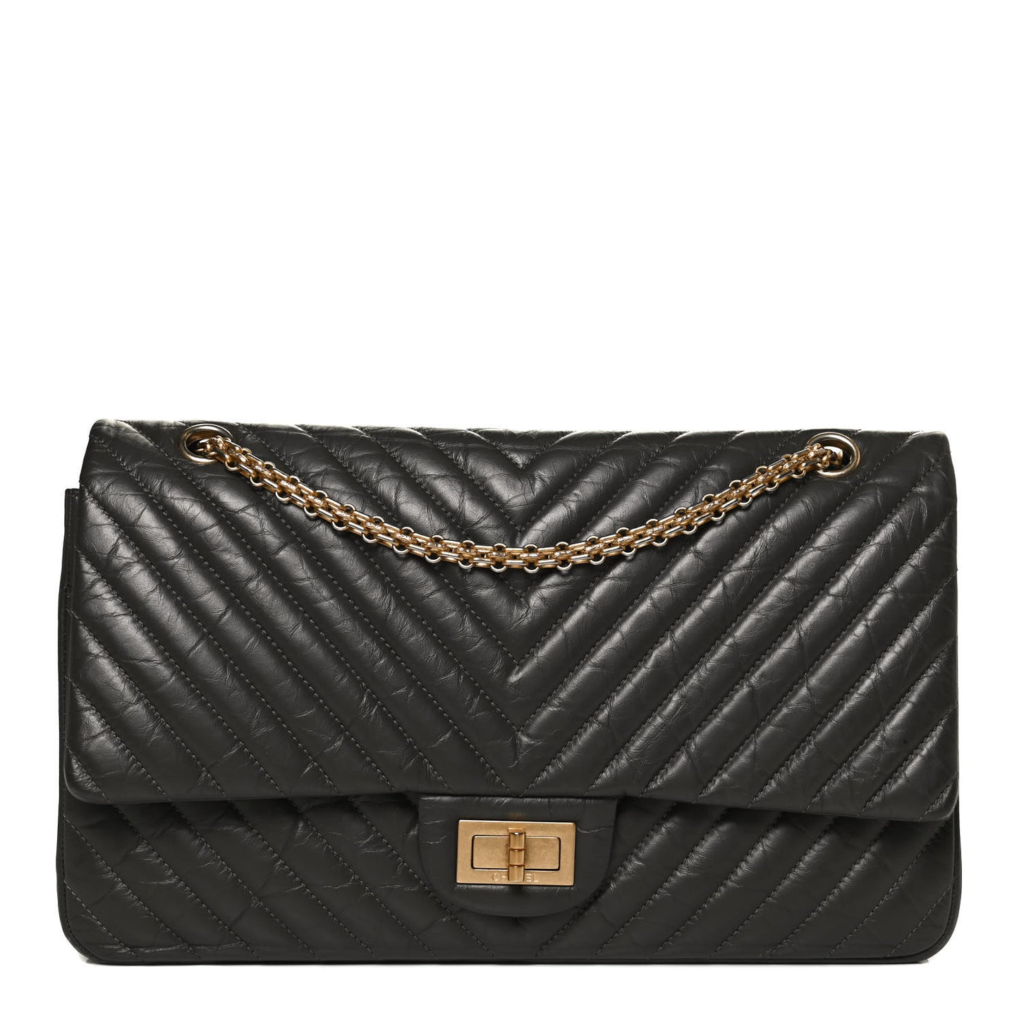 Aged Calfskin Chevron Quilted 2.55 Reissue 227 Flap Grey