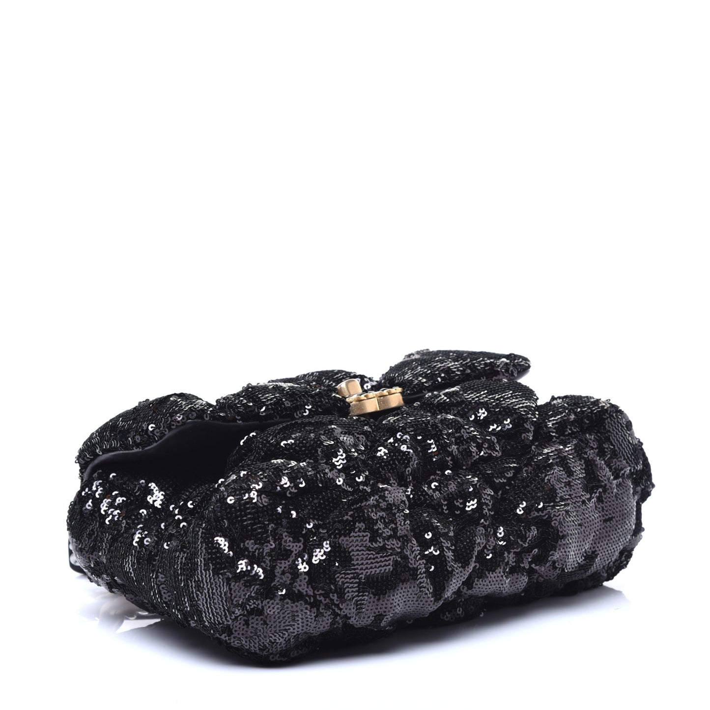 Sequin Quilted Medium 19 Flap Black