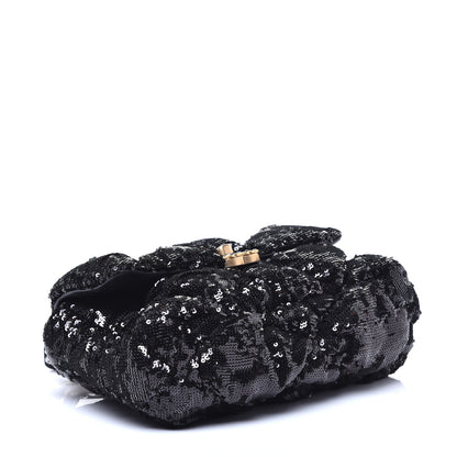 Chanel Sequin Quilted Medium 19 Flap Black 4 of 9