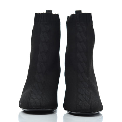 Hermes Knit Calfskin Volver Ankle Boots 37.5 Black 2 of 8