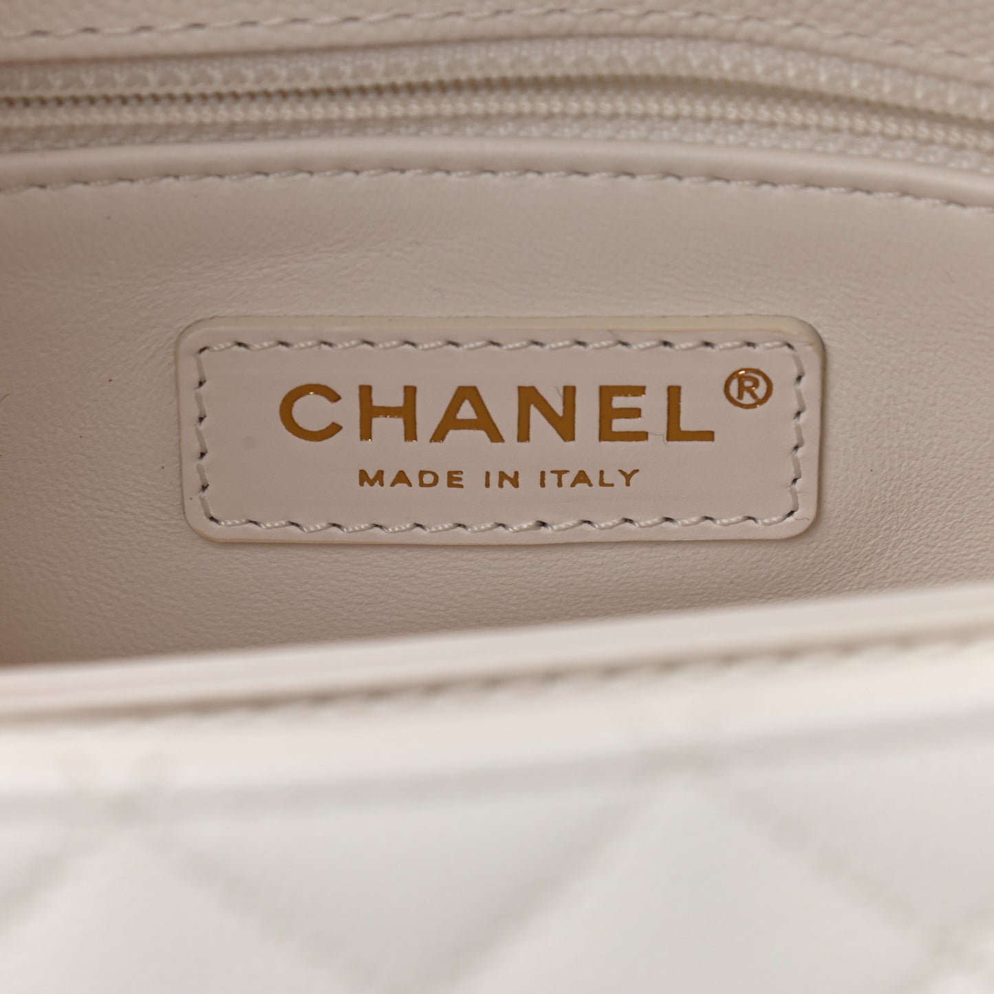 Caviar Quilted Mini Coco Handle Flap White
