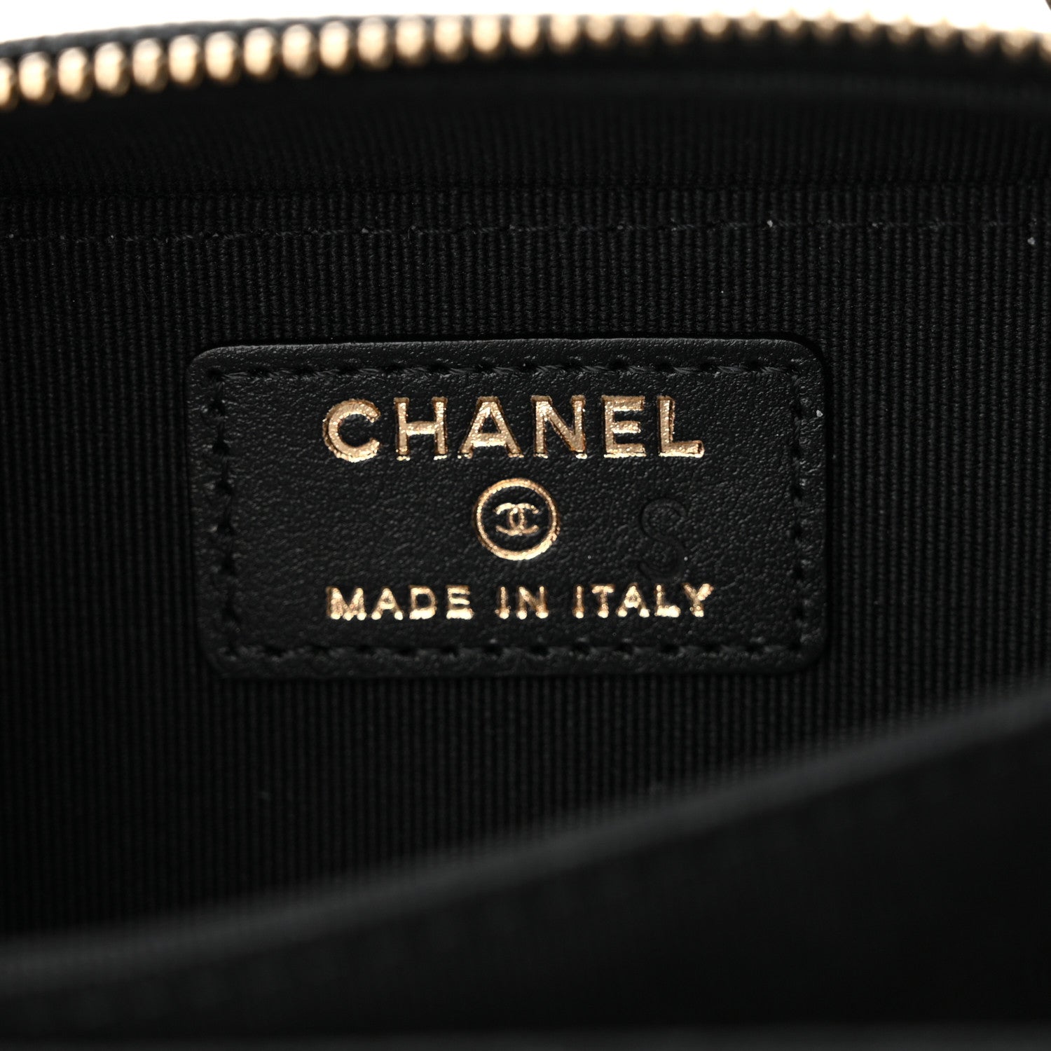 Chanel Caviar Chevron Quilted Mini Boy Clutch With Chain Black 7 of 10