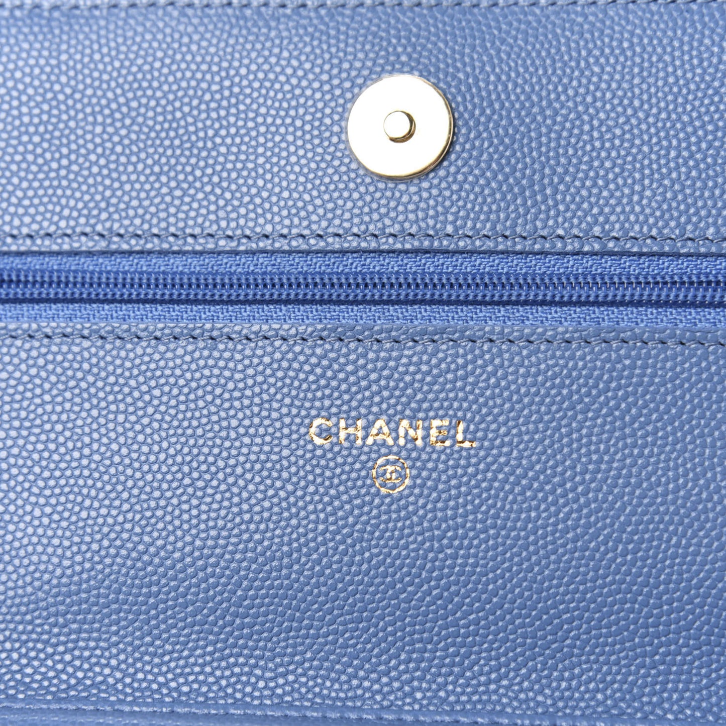 Caviar Quilted Wallet On Chain WOC Blue