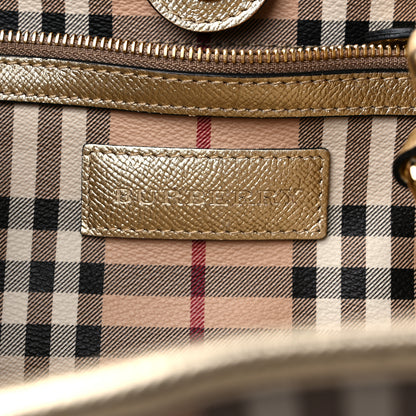 Burberry Haymarket Check Small Canterbury Tote Gold 6 of 10