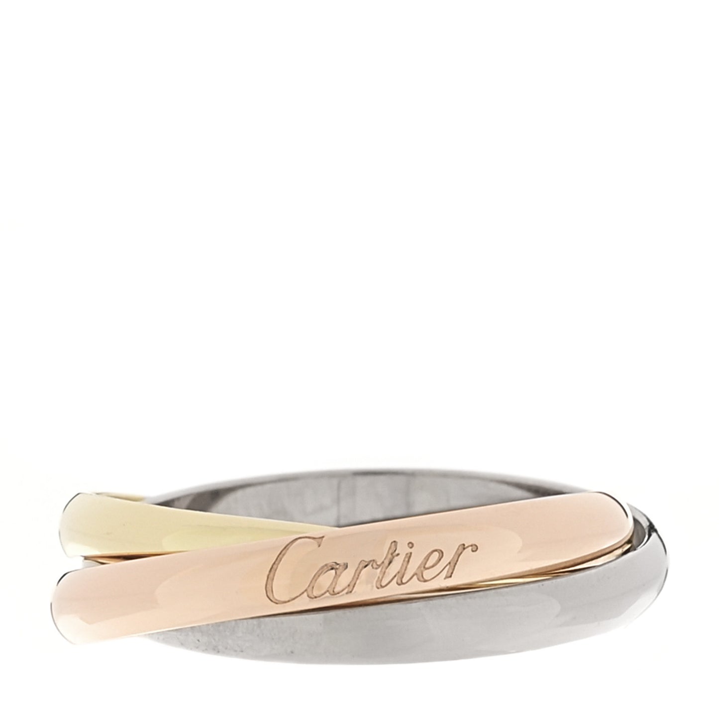 18K Pink Yellow White Gold Small Trinity Ring 58 8.25
