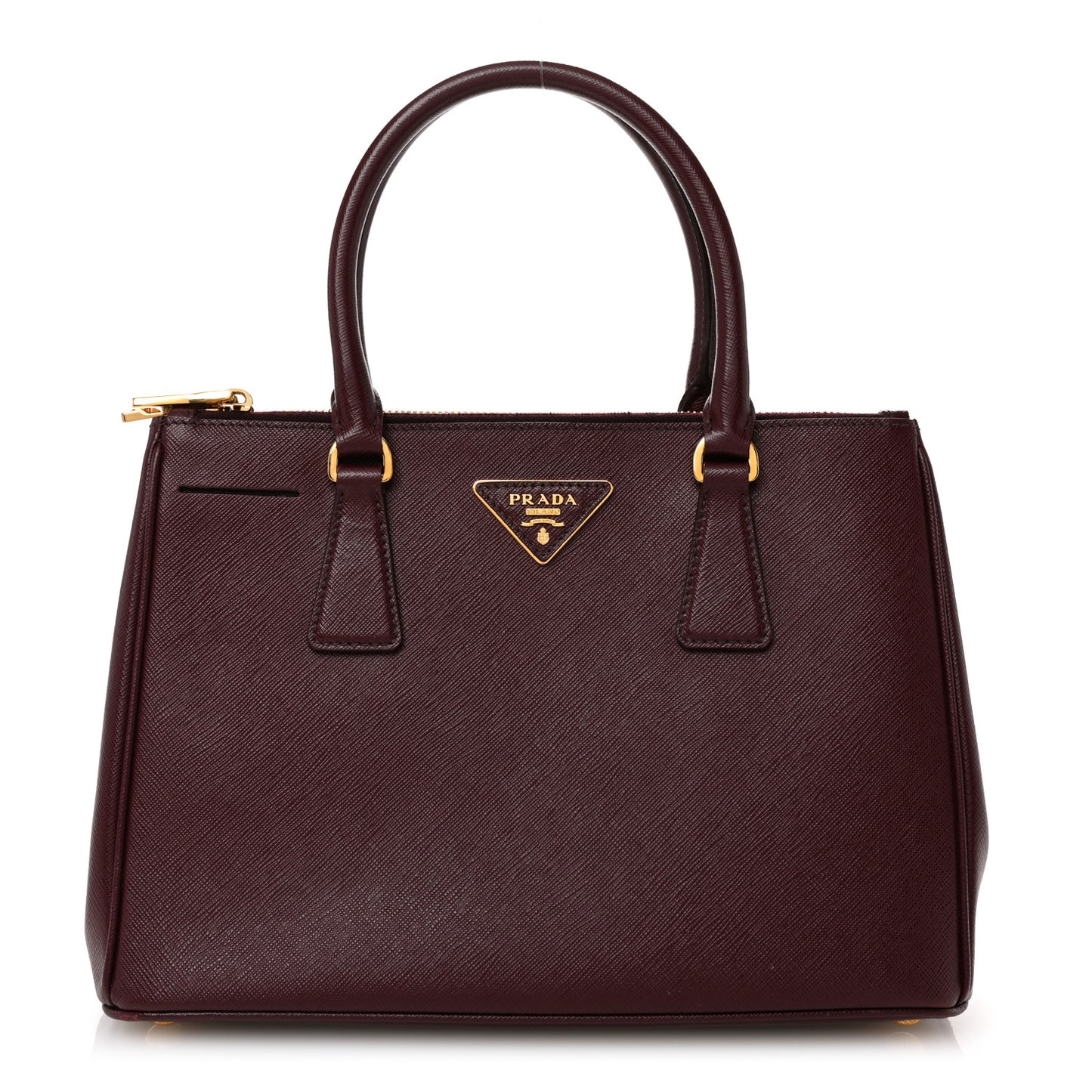 Saffiano Lux Small Galleria Double Zip Tote Cherry