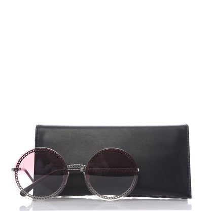 Chanel Round Removable Triple Hanging Chain Sunglasses 4245 Pink Silver 7 of 7