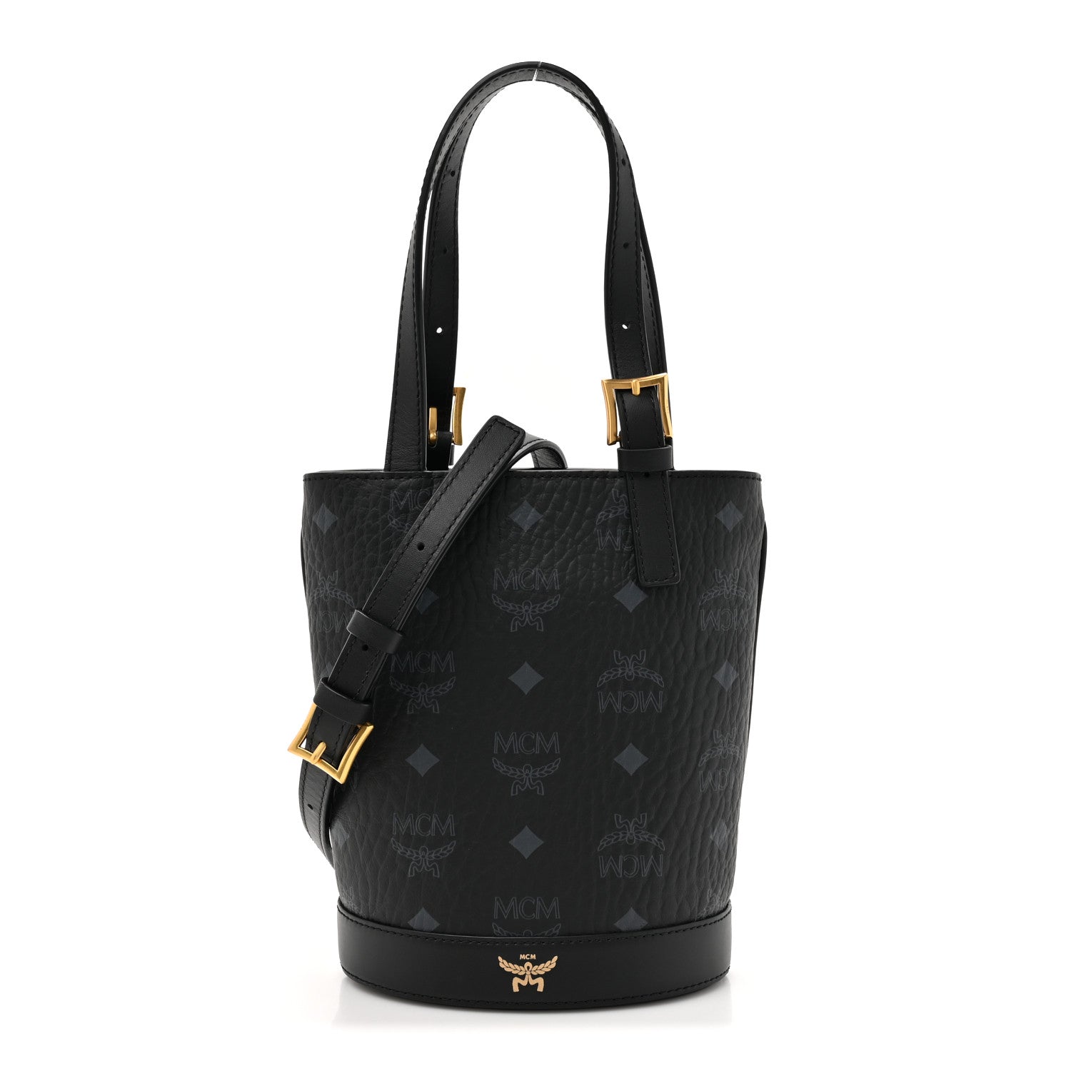 MCM Visetos Mini Aren Bucket Tote Black 1 of 10