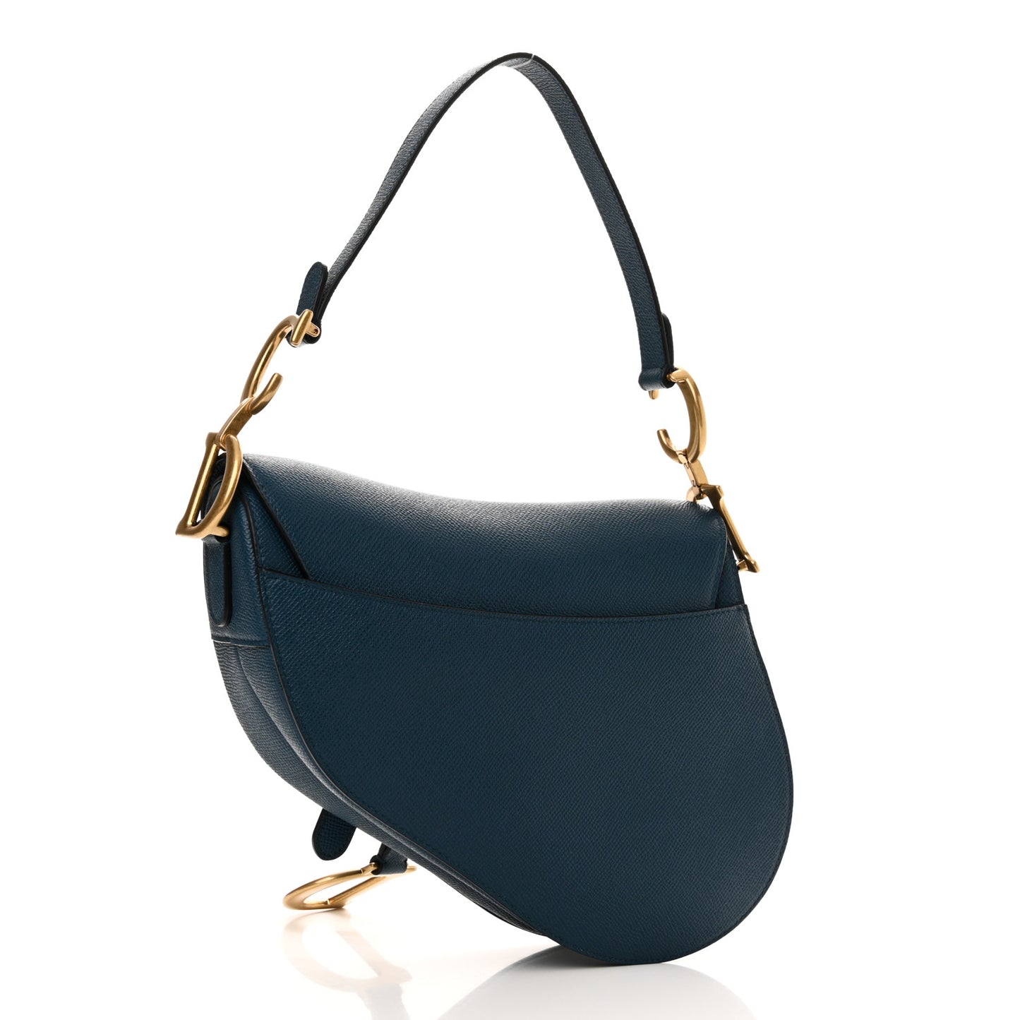 Grained Calfskin Saddle Bag Marine
