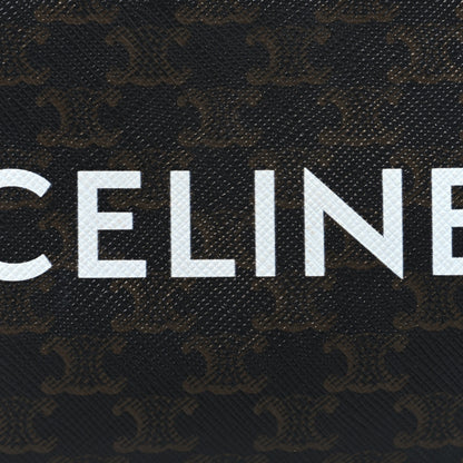 Celine Triomphe Canvas Logo Coin and Card Pouch With Hook Black 7 of 7