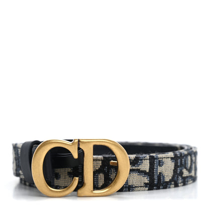 Christian Dior Jacquard Oblique 20mm Saddle Belt 80 32 Blue 7 of 8