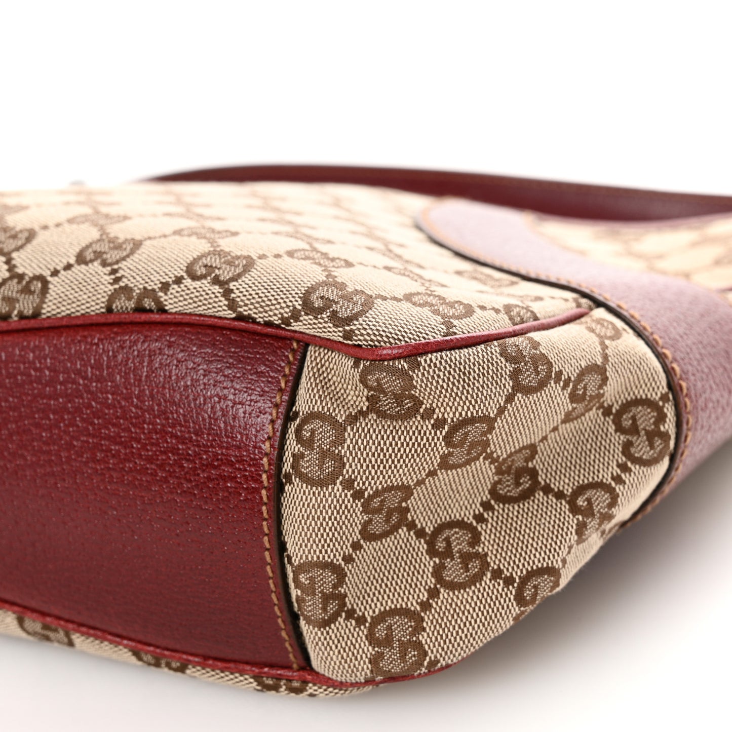 Monogram Calfskin Shoulder Bag Hobo Red