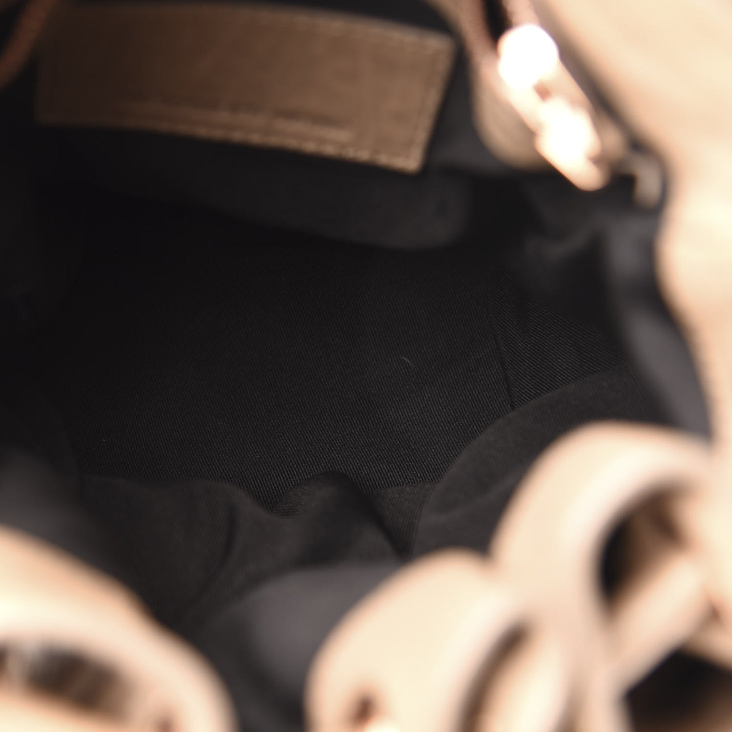 Pebbled Lambskin Diego Bucket Bag Latte