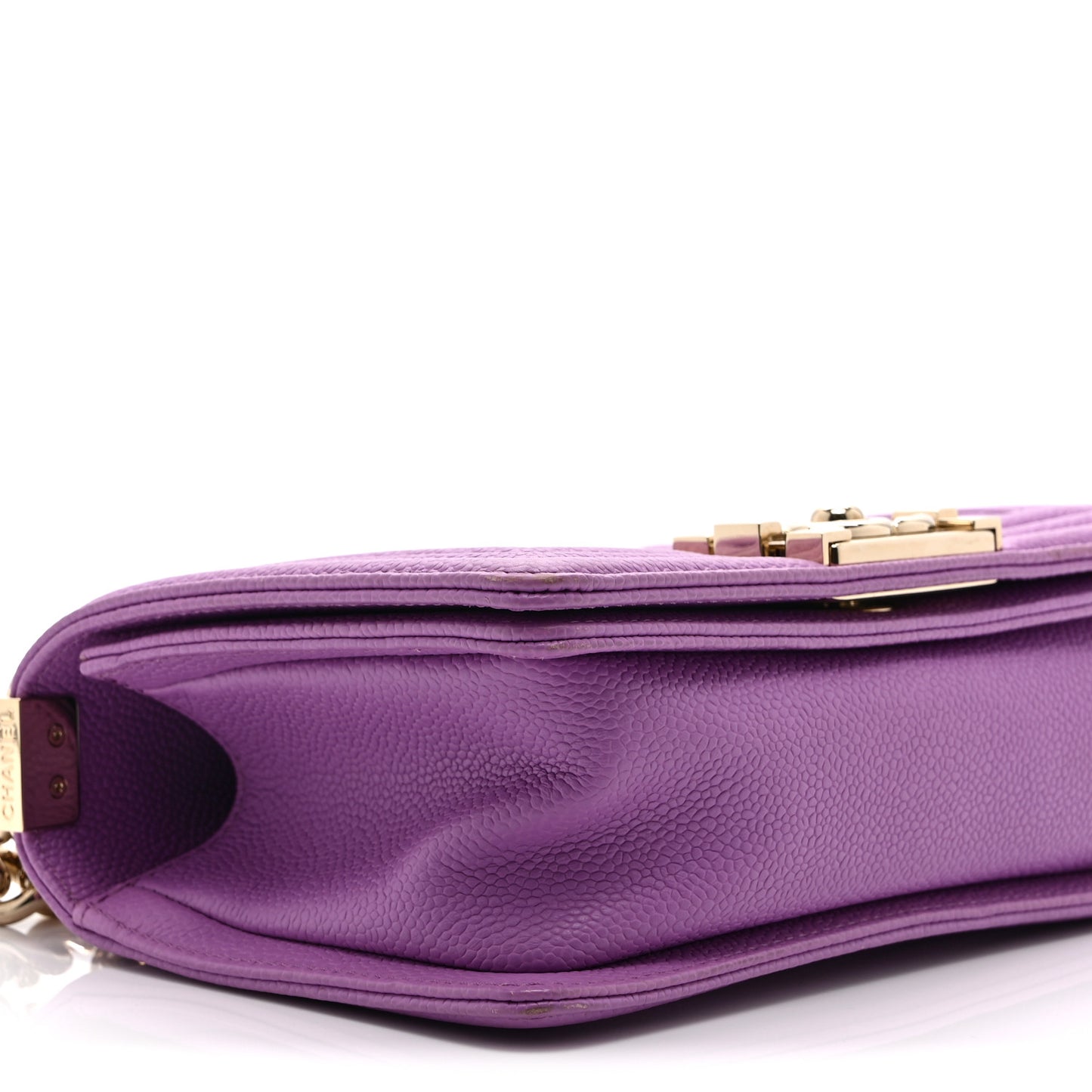 Caviar Quilted Small Boy Flap Purple