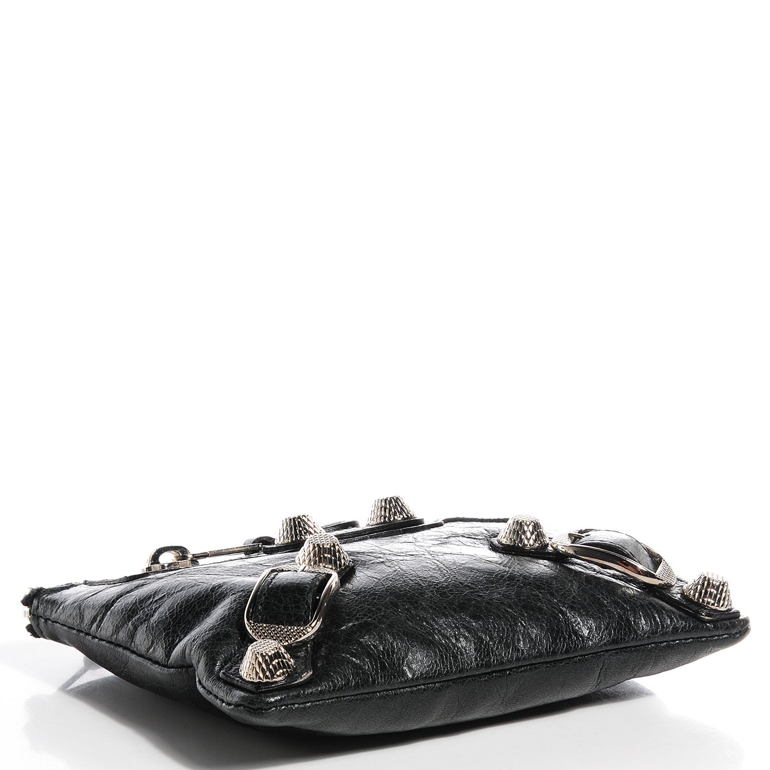 Balenciaga Agneau Giant Silver Hardware M Porte-Monnaie Coin Purse Black 4 of 12